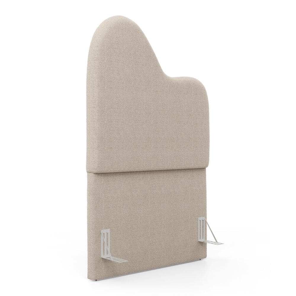 Cabeceira Orgânica Cama Box Solteiro Sea 90cm com Frame Bouclé Bege - Abmaza