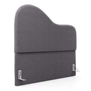 Cabeceira Orgânica Cama Box Casal Padrão Sea 140cm com Frame Bouclé Cinza Escuro - Abmaza