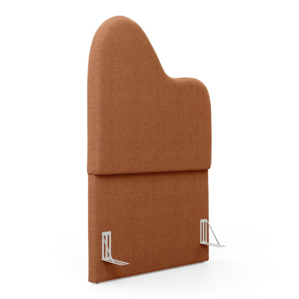 Cabeceira Orgânica Cama Box Solteiro Sea 90cm com Frame Bouclé Terracota - Abmaza