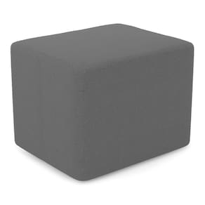 Puff Decorativo Living Yumi Retangular 60cm Bouclê Cinza Escuro - Abmaza