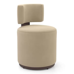 Puff Decorativo Orgânico Living Melis Veludo Bege Sintético Marrom - Abmaza