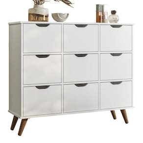 Nicho Organizador Retrô 1478 Com 9Gavetas Branco - Qmovi Branco