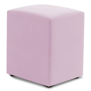 Puff Decorativo Sala de Estar Quadrado 36x47cm Sintético Rosa Bebê - Abmaza