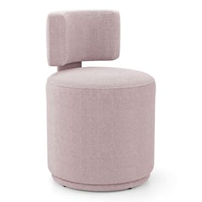 Puff Decorativo Orgânico Living Melis Minimalista Bouclê Rosê - Abmaza