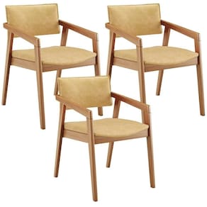 Kit 03 Cadeiras Para Sala De Jantar Estar Living Giorgia L02 Couríssimo Casco Fendi - Lyam Decor