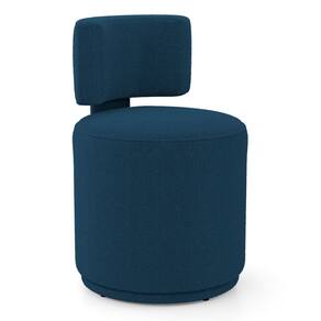 Puff Decorativo Orgânico Living Melis Minimalista Bouclê Azul Marinho - Abmaza