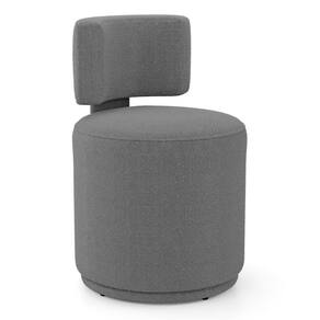 Puff Decorativo Orgânico Living Melis Minimalista Bouclê Cinza Escuro - Abmaza
