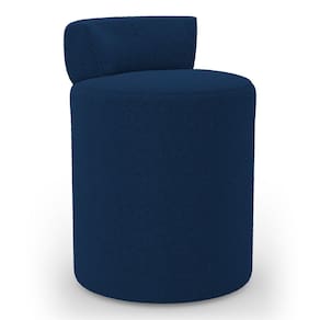 Puff Decorativo Orgânico Living Aegon Minimalista Bouclê Azul Marinho - Abmaza