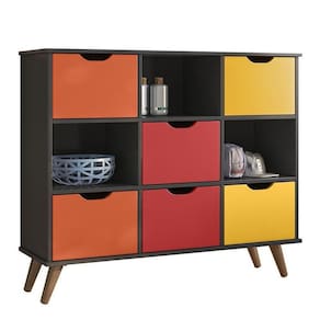 Nicho Organizador Retrô 1478 Com 6Gavetas Preto-colorido - Qmovi Preto-colorido