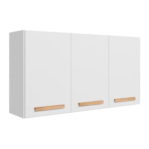 Armário Aéreo Intenza 120cm 3 Portas Branco - Nicioli Branco