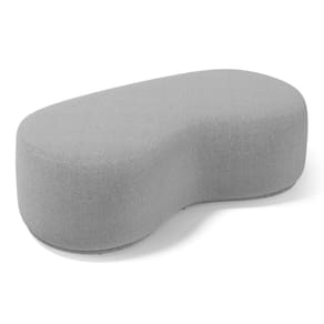 Puff Decorativo Living Aisha Orgânico 02 Lugares Bouclê Cinza Claro - Abmaza