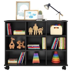 Nicho Organizador Preto Fosco Com Rodízios 1478 - Qmovi Preto Fosco