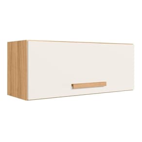 Armário Aéreo Geladeira Intenza 80cm 1 Porta Basculante Freijó-off White Cristal - Nicioli Freijó-off White Cristal