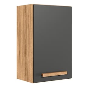 Armário Aéreo Intenza 40cm 1 Porta Freijó-chumbo - Nicioli Freijó-chumbo