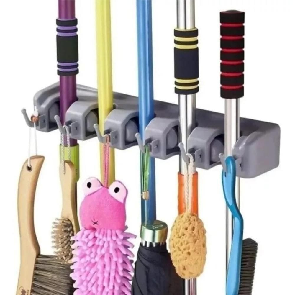 Suporte De Parede Reforçado Grande Vassoura Rodo Chave Pá