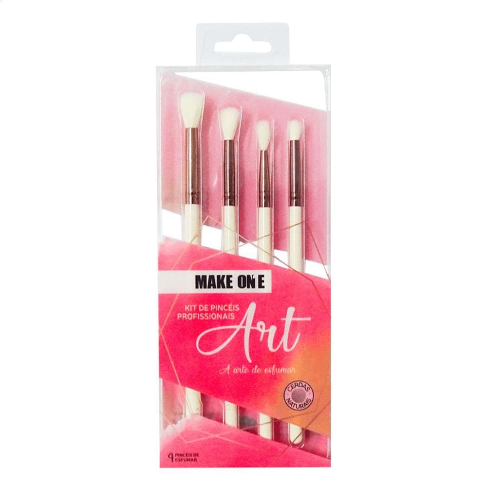 Kit De Pincéis Profissionais Art - 4 Pincéis De Esfumar