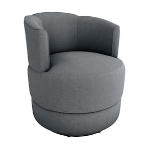 Poltrona Decorativa Giratória Base De Ferro Marselha Matrix Boucle Cinza