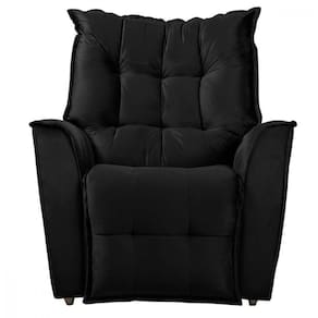 Poltrona Do Papai Reclinavel Para Sala King Tecido Veludo Preto