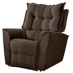 Poltrona Reclinavel Do Papai Para Sala King Veludo Chocolate Chocolate