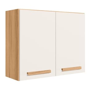 Armário Aéreo Intenza 80cm 2 Portas Freijó-off White Cristal - Nicioli Freijó-off White Cristal