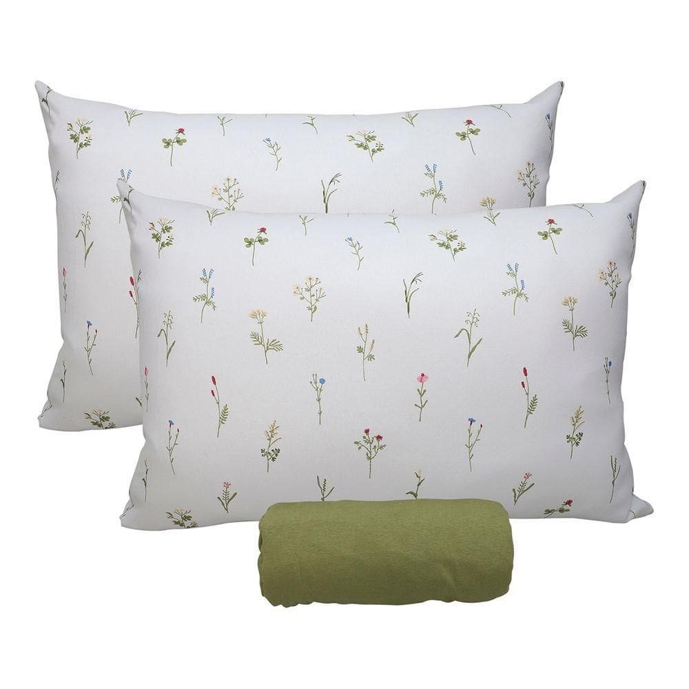 Jogo De Cama Portallar Queen Malha 100% Algodão Premiun Classic Vitoria 3 Peças Verde Pedra