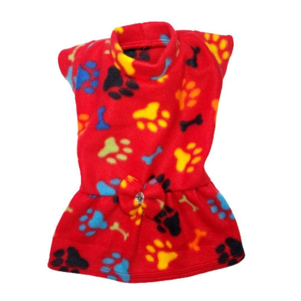 Roupa de Inverno para Cachorro - Vestido Soft Vermelho M