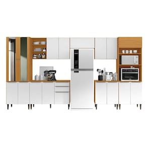 Cozinha Modulada Luana Composição 1 Cinamomo Branco - Aramóveis