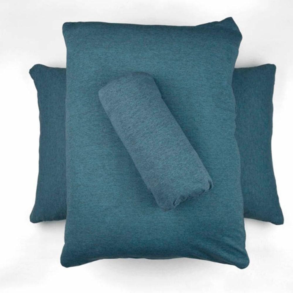 Jogo De Cama Buettner Queen Malha Mescla 3 Peças Azul