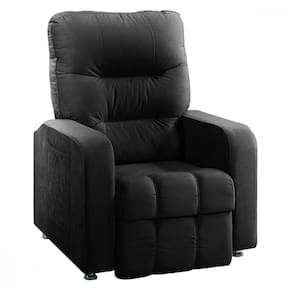 Poltrona Reclinavel Do Papai Maldivas Veludo Preto Preto