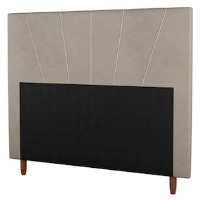 Cabeceira Cama Box Casal King Size Dallas 195cm Suede Bege - Abmaza
