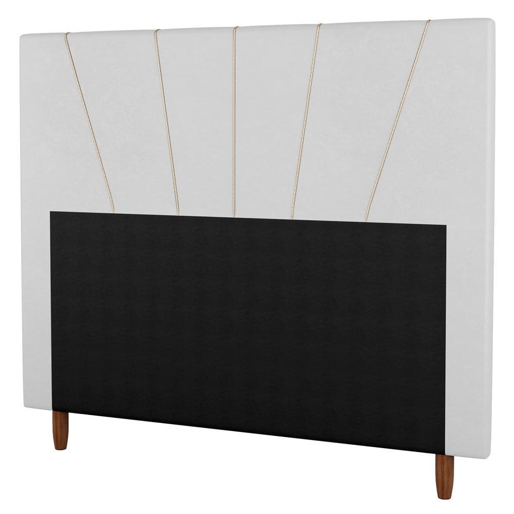 Cabeceira Cama Box Casal King Size Dallas 195cm Sintético Branco - Abmaza