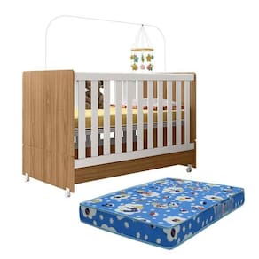 Berço Mini Cama Nature-branco Com Colchão Baby Physical - Peternella Móveis Nature-branco