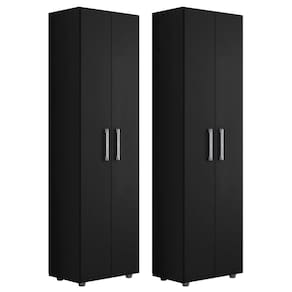 Kit 2 Armários Lavanderia Multiuso Beatriz 2 Portas Preto Fosco - Abmaza