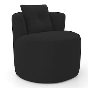 Poltrona Orgânica Living Bob com 01 Almofada Bouclê Preto - Abmaza