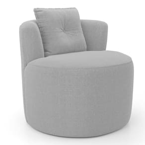 Poltrona Orgânica Living Bob com 01 Almofada Bouclê Cinza Claro - Abmaza