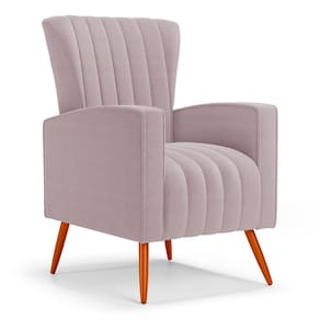 Poltrona Decorativa Melody com Pés Palito Bouclê Rosê - Abmaza