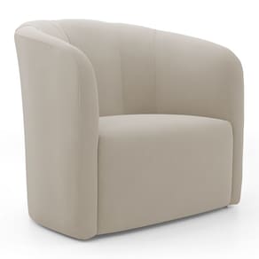Poltrona Decorativa Living Abby Veludo Bege - Abmaza