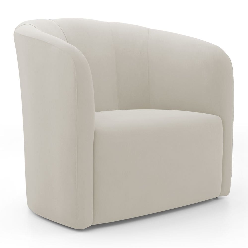 Poltrona Decorativa Living Abby Veludo Bege Claro - Abmaza