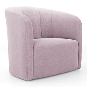 Poltrona Decorativa Living Abby Bouclê Rosê - Abmaza