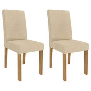 Conjunto 2 Cadeiras Maia Nature-linho Gengibre - Cimol Móveis Nature-linho Gengibre