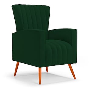 Poltrona Decorativa Melody com Pés Palito Bouclê Verde - Abmaza