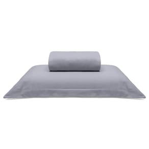 Jogo De Cama Buettner Solteiro King Malha 100% Algodão Liso 2 Peças Image Cinza