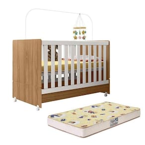 Berço Mini Cama Nature-branco Com Colchão Supreme - Peternella Móveis Nature-branco