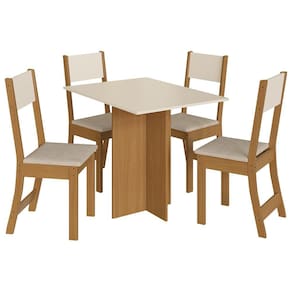 Mesa de Jantar Talita 91,8x68 com Tampo em MDP e 4 Cadeiras - Indekés