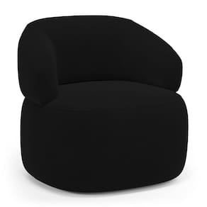 Poltrona Orgânica Giratória Living Glee Veludo Preto - Abmaza