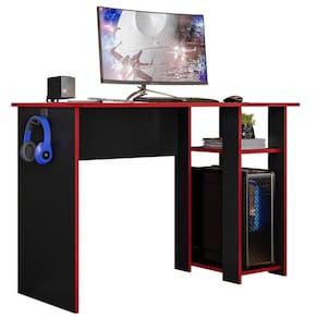 Mesa Para Gamer Slim Preto-vermelho - Peternella Móveis Preto-vermelho
