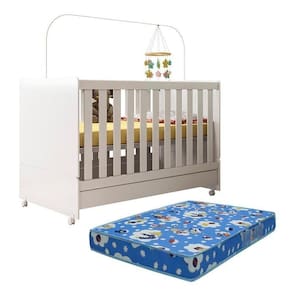 Berço Mini Cama Branco Com Colchão Baby Physical - Peternella Móveis Branco