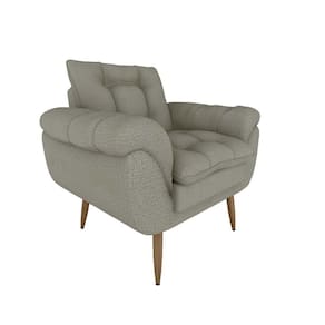 Poltrona Decorativa Confortável Pés Em Madeira Maciça Xangai Matrix Veludo Palha Jaguar