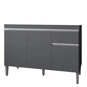 Balcão Pia Tatiane 118cm 3 Portas Cinza Sem Tampo - Ajl Móveis Cinza