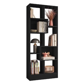 Estante Livreiro Com 8 Nichos Preto Fosco - Qmovi Preto Fosco